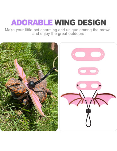 Juego de Arnés y Correa Ajustable ZeriLion para Reptiles - Rosa