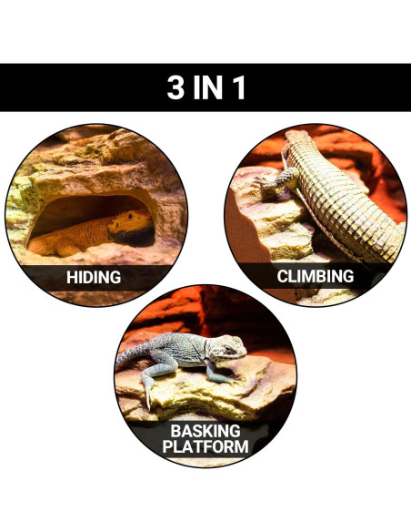 Cueva de Escondite para Reptiles REPTIZOO 17.78cm Resina Cueva de Escondite para Reptiles REPTIZOO 17.78cm Resina