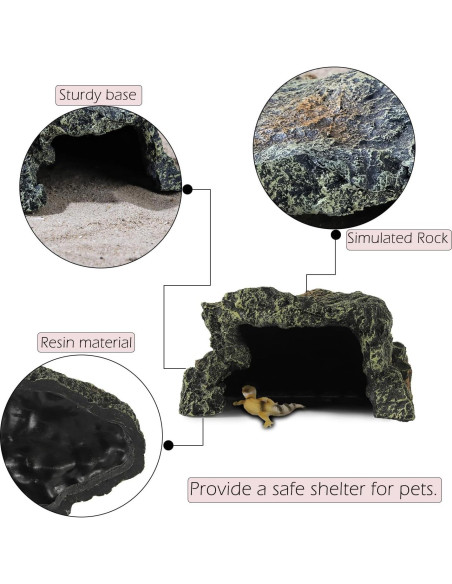 Cueva de roca de resina IBWell para reptiles 19x16cm Cueva de roca de resina IBWell para reptiles 19x16cm