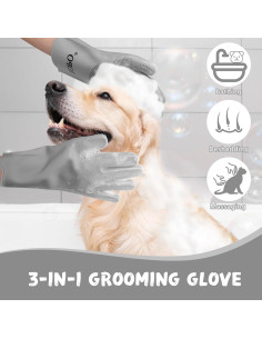 Guantes de Silicona ROPO para Cuidado de Mascotas - Gris 2