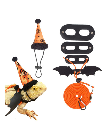 Conjunto Arnés y Sombrero Halloween Dragón Barbudo ADOGGYGO Conjunto Arnés y Sombrero Halloween Dragón Barbudo ADOGGYGO