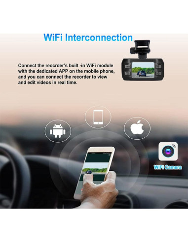 Cámara de tablero 2K VSYSTO con WiFi y G-Sensor