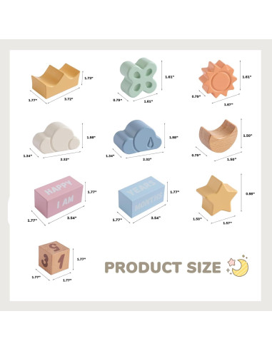 Juego de Bloques de Hitos Mensuales de Madera AVENLAND 12 Pcs