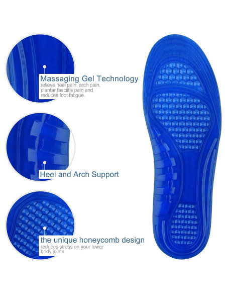 2 Pares de Plantillas de Gel TIESTRA para Hombres US8-12 2 Pares de Plantillas de Gel TIESTRA para Hombres US8-12