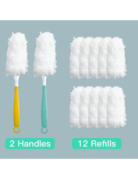 Duster Cubicozy para Interior de Auto - 2 Mangos + 12 Recambios Duster Cubicozy para Interior de Auto - 2 Mangos + 12 Recambios