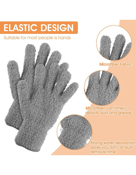 Guantes de Microfibra Molain para Limpieza del Hogar - Gris Guantes de Microfibra Molain para Limpieza del Hogar - Gris