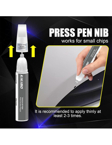 KIKIMO Pintura de Retoque para Audi A3 Blanco Ibis 12ml