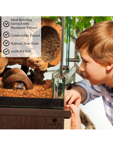 Refugio de Coco SunGrow para Cangrejos Ermitaños 12.7x7.6 cm