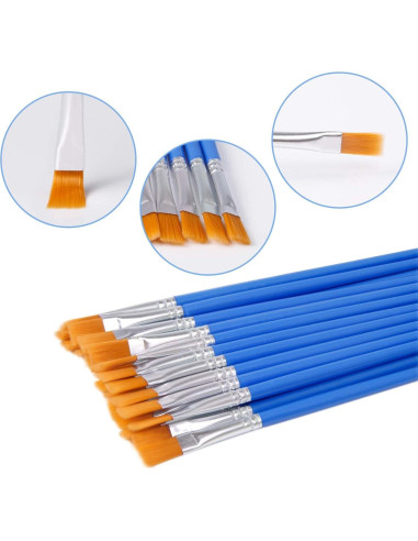 Pinceles Planos para Pintura UPINS - 30 Pcs Nylon 0.71 cm