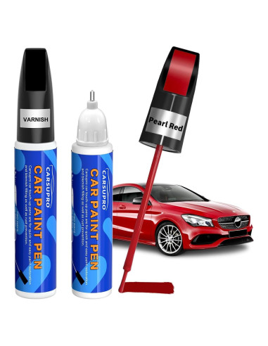 Pintura de Retoque Carsupro Rojo Perla 24ml + Barniz Brillante