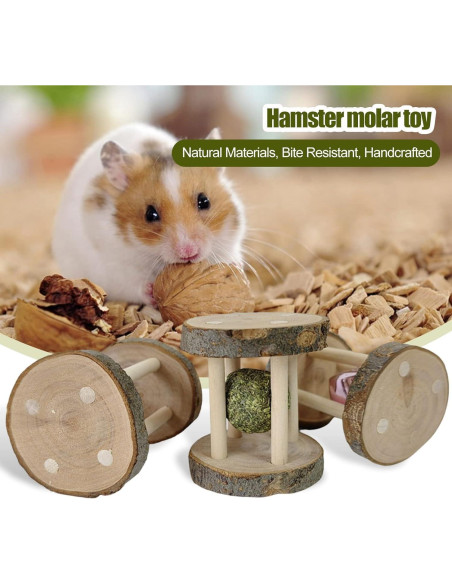 Juguete Masticable BWESOO para Hámster y Conejo - Madera Natural Juguete Masticable BWESOO para Hámster y Conejo - Madera Natural