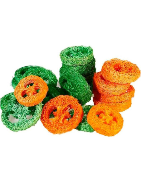 15 Rodajas de Lufa Natural para Masticar Mascotas YOMENO 15 Rodajas de Lufa Natural para Masticar Mascotas YOMENO