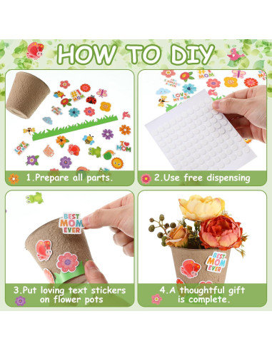 Kit de Manualidades para Niños Resurhang - 80 Macetas de Papel DIY