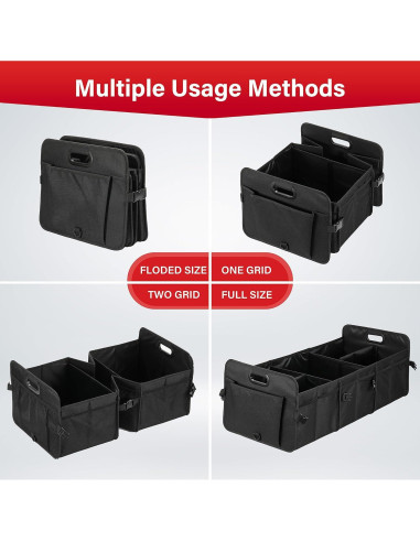 Organizador de Maletero Simple Deluxe Grande Antideslizante Negro