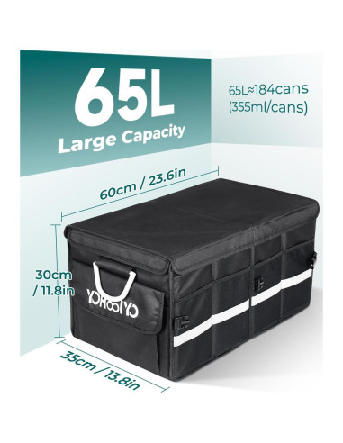 Organizador de Maletero YOHOOLYO 65L con Bolsa Térmica Negra