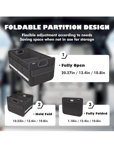 Organizador de Maletero Homeve Negro Plegable 2 Compartimentos