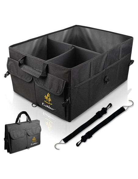 Organizador de Maletero EcoNour Plegable 49L para Auto - Negro Organizador de Maletero EcoNour Plegable 49L para Auto - Negro
