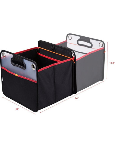 Organizador de Maletero COVAX Plegable 24L Negro/Rojo