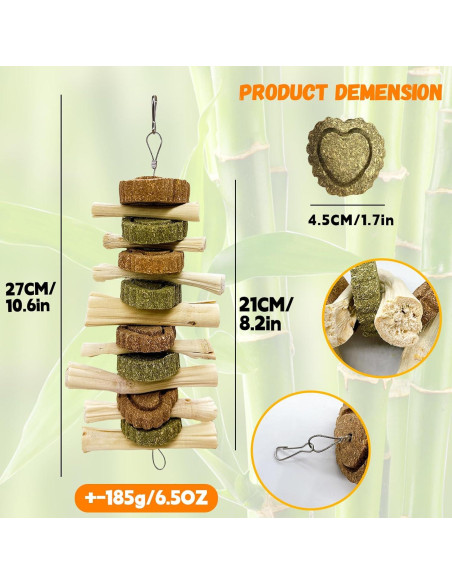 3 Juguetes de Masticar para Conejos Hamiledyi - Pastel de Hierba Natural 3 Juguetes de Masticar para Conejos Hamiledyi - Pastel de Hierba Natural