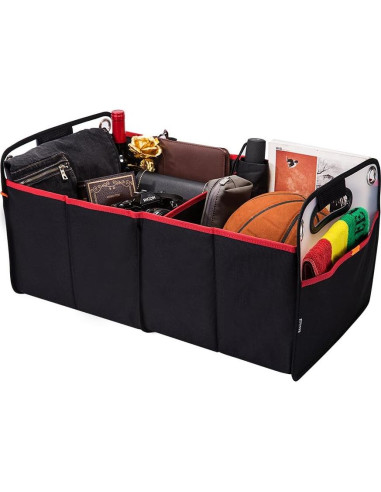 Organizador de Maletero COVAX Plegable 24L Negro/Rojo