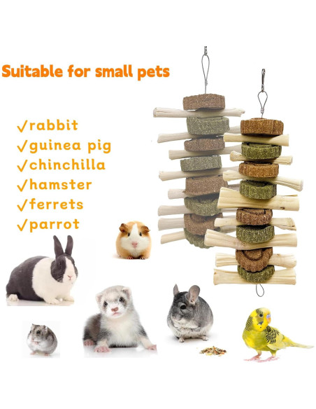 3 Juguetes de Masticar para Conejos Hamiledyi - Pastel de Hierba Natural 3 Juguetes de Masticar para Conejos Hamiledyi - Pastel de Hierba Natural