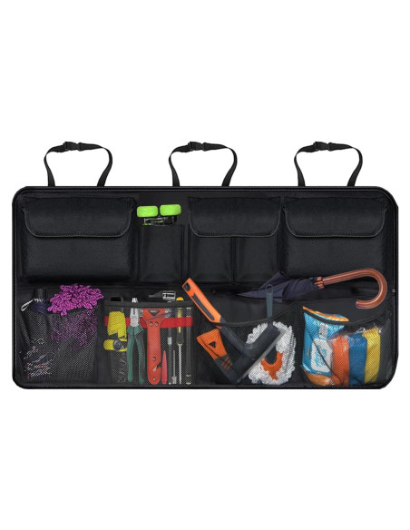 Organizador de Maletero de Coche Tecfino, 6 Bolsillos, Negro Organizador de Maletero de Coche Tecfino, 6 Bolsillos, Negro