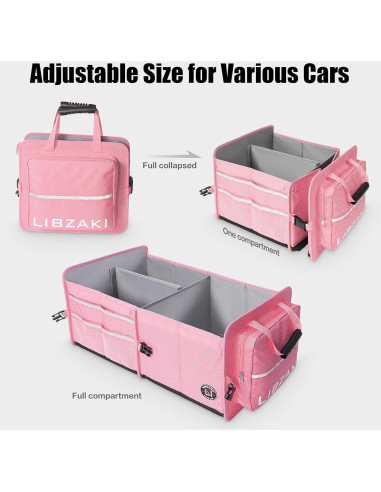 Organizador de Maletero LIBZAKI Plegable Rosa 63L/32L