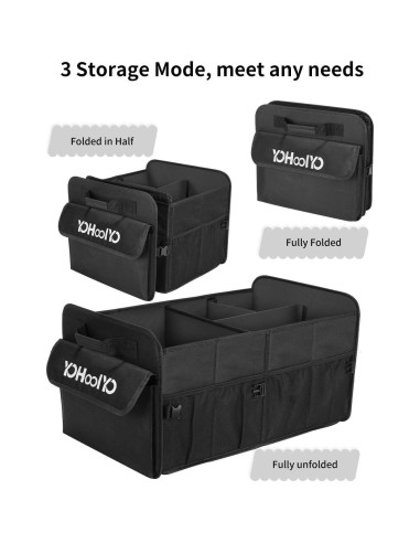 Organizador de Maletero YOHOOLYO 72L Plegable Negro para SUV