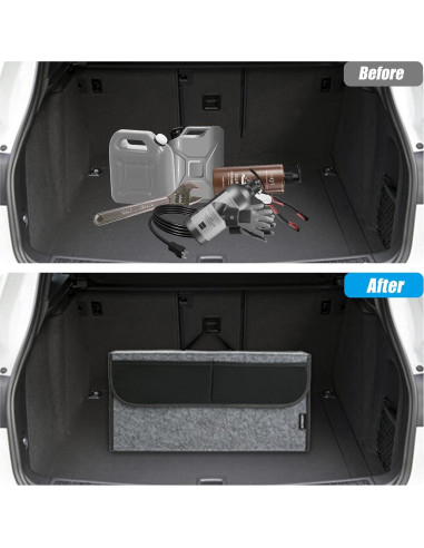 Organizador de Maletero de Coche OEMASSIVE Plegable 50.8x25.4 cm Gris