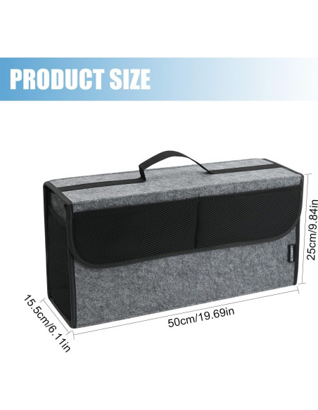Organizador de Maletero de Coche OEMASSIVE Plegable 50.8x25.4 cm Gris Organizador de Maletero de Coche OEMASSIVE Plegable 50.8x25.4 cm Gris