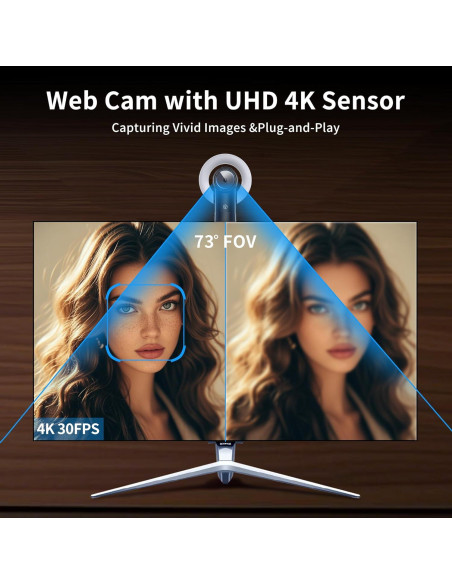Cámara Web 4K Combess con Luz Ajustable y Altavoz Cámara Web 4K Combess con Luz Ajustable y Altavoz