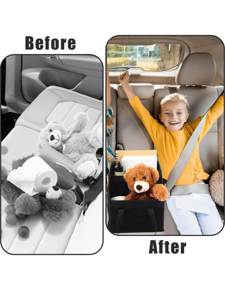 Organizador de Asiento para Automóvil Honeydak Negro Plegable Organizador de Asiento para Automóvil Honeydak Negro Plegable