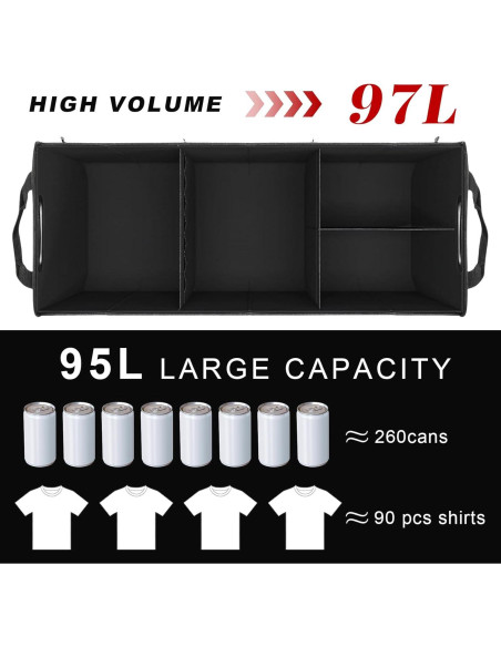 Organizador de Maletero ZNDAW Plegable 90x35x30 cm Negro y Gris Organizador de Maletero ZNDAW Plegable 90x35x30 cm Negro y Gris
