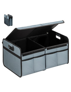 Organizador de Maletero YSSOA 2 Compartimentos Tapa Verde-Gris