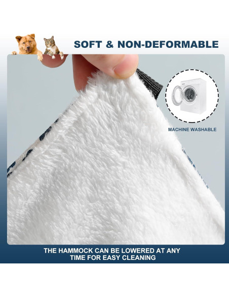 Hamaca Colgante para Gato BCHARYA 48x38cm Suave Doble Cara Hamaca Colgante para Gato BCHARYA 48x38cm Suave Doble Cara