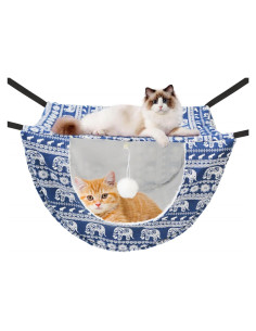 Hamaca para Gato JSPYFITS Doble Capa Ajustable Elefante Azul