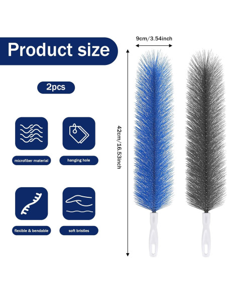 Cepillo de Limpieza de Ventilador Bruislard 2 Pcs Microfibra Flexible Cepillo de Limpieza de Ventilador Bruislard 2 Pcs Microfibra Flexible