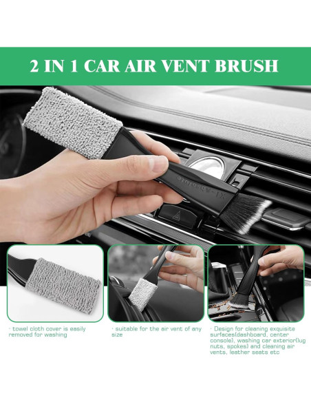 Juego de 14 Cepillos de Limpieza Yauhar para Automóviles Juego de 14 Cepillos de Limpieza Yauhar para Automóviles