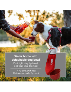 Botella de Agua Kurgo Gourd 710 ml para Perros y Tazón Desmontable 2