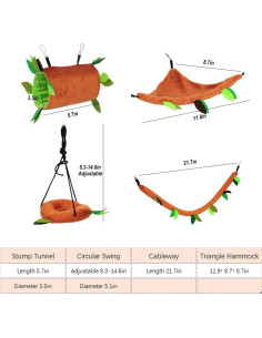 Set de Hamacas y Túnel para Hámster MICOKA - Accesorios de Cama 2