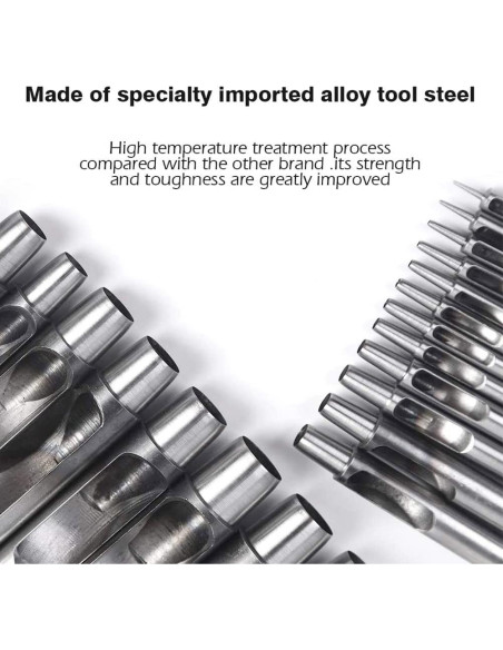 Perforadora Hueca SPC WUTA 1.5mm para Cuero - 20 Tamaños Perforadora Hueca SPC WUTA 1.5mm para Cuero - 20 Tamaños