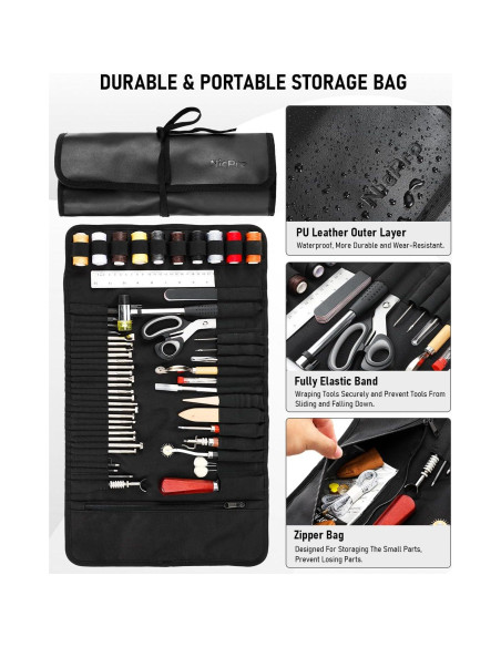 Kit de herramientas de cuero Nicpro 85PCS con bolsa XL Kit de herramientas de cuero Nicpro 85PCS con bolsa XL