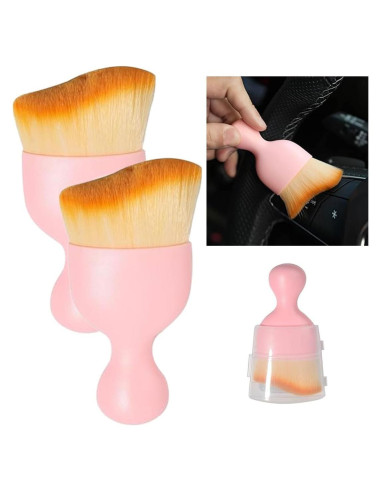 Cepillo de Detalle para Interior de Auto JOUCOURT 2PCS Rosa