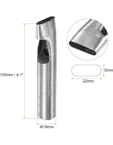 Cortador de Agujeros Ovalado Harfington 5x22mm para Cuero