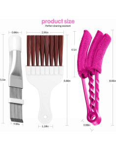 Hommtina 3 Pcs Cepillo de Limpieza para Aire Acondicionado y Persianas 2