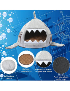 Cama Escondite para Mascotas Jetec Gris 16x16cm Suave 2