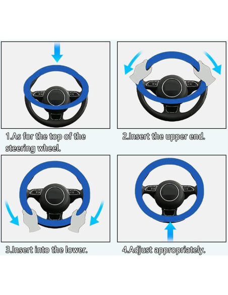 Cubierta de Volante ASUBHA 38 cm Antideslizante Piel de Lana Cubierta de Volante ASUBHA 38 cm Antideslizante Piel de Lana