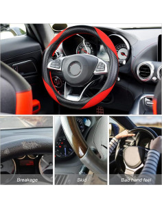 Funda de Volante Moly Magnolia 15 Pulgadas Fibra Carbono Antideslizante 2