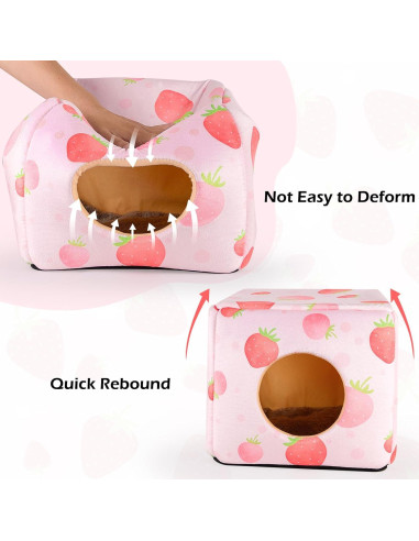Escondite para Cobayas Bienbee Fresa Lavable 27.94x27.94cm