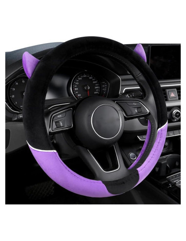 Cubierta de Volante MissSoul Diablo Bonito Antideslizante 38cm Morado